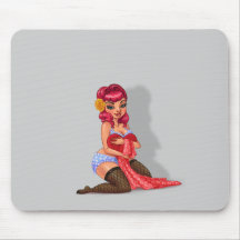 Raylene Raven - Pink Haired Pinup Model Mousepads