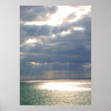 Rays from Heaven Over Ocean Print