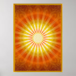 Rays of hope - gold framework - poster