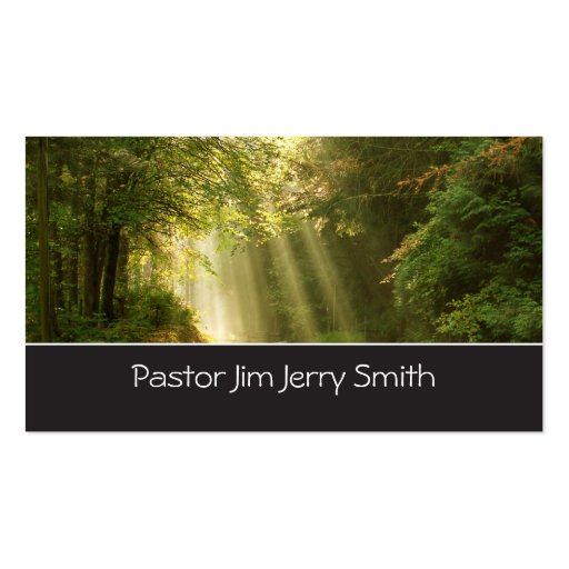 Rays of sun pastor professional business card (front side)