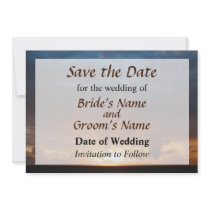 Rays Of The Sun At Dawn Save the Date invitations
