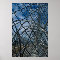Razor wire, prison poster