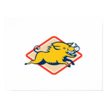 Razorback Wild Pig Jumping Print