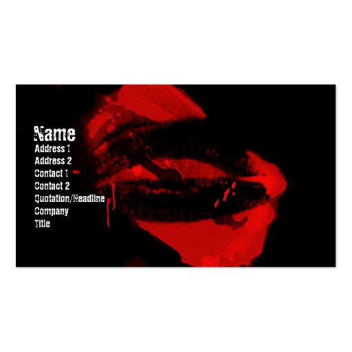 Razorblade Kisses Gothic Business Card (front side)