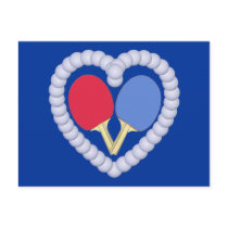 RB Ping Pong Paddle Heart Post Card