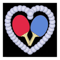 RB Ping Pong Paddle Heart posters