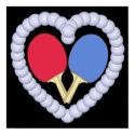RB Ping Pong Paddle Heart Posters