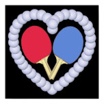 RB Ping Pong Paddle Heart Posters