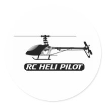 RC Helicopter Pilot Round Stickers