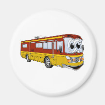 Rd Gold RV Bus Cartoon Camper Fridge Magnets