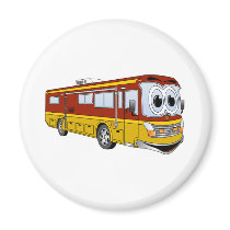 Rd Gold RV Bus Cartoon Camper Fridge Magnets