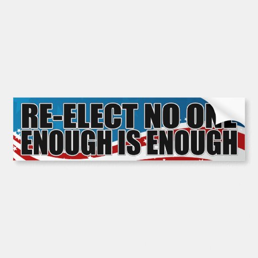 Re Elect No One 2012 Bumper Sticker Zazzle 0403