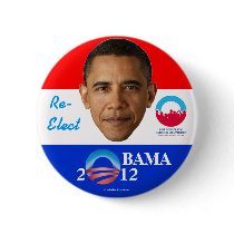 Re-Elect Obama 2012 political pinback button