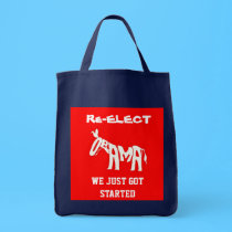 Re-Elect Obama Donkey tote bag bags