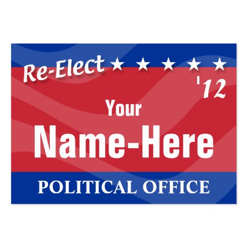RE-ELECT - Political Campaign Business Card Templates (front side)