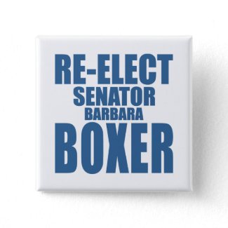 Re-Elect Senator Barbara Boxer button