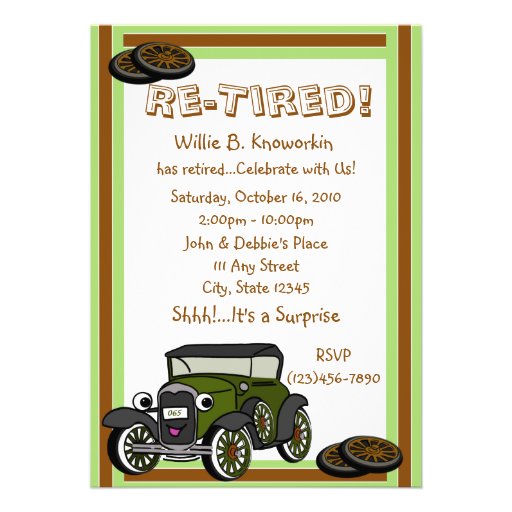 Re-Tired/ Retirement Party Invitation