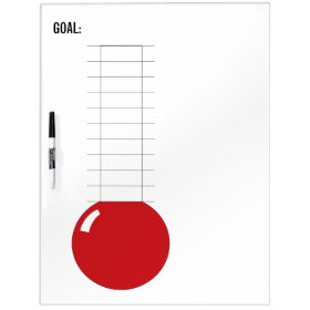 Re-useable Fundraising Thermometer Dry-Erase Whiteboard