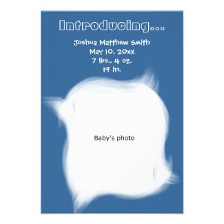 Reach for the Sky BABY BOY Announcement Card