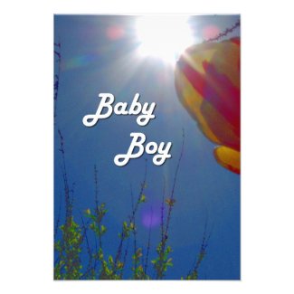 Reach for the Sky BABY BOY Announcement Card