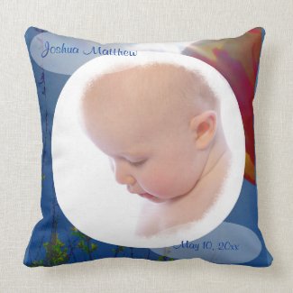 Reach for the Sky BABY BOY Pers. Photo Pillow