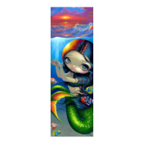 Reaching For Sunset ART PRINT big eyed mermaid