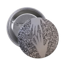 reaching out pinback button