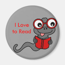 Read a Book Month: I Love Reading Refrigerator Magnet
