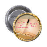 Read a Book round design Pinback Buttons