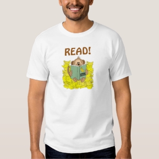 Read Funny Reading Shirt Cartoon Monkey and Banana