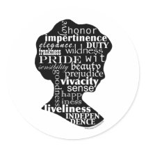 Read Jane Austen Cameo stickers