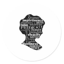 Read Jane Austen Cameo stickers
