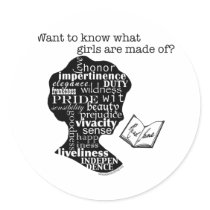 Read Jane Austen Round Stickers
