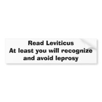Read LeviticusAt least you will recognize and a... bumper stickers by Ocelli Read LeviticusAt least you will recognize and a... bumper stickers