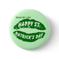 Read My Lips St Patricks Day button