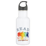 Read Rainbow Watercolor Book Water Bottle