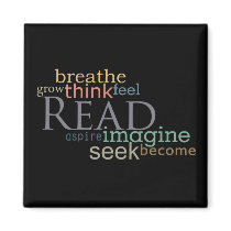 Read, Seek, Imagine Magnet (Dark)