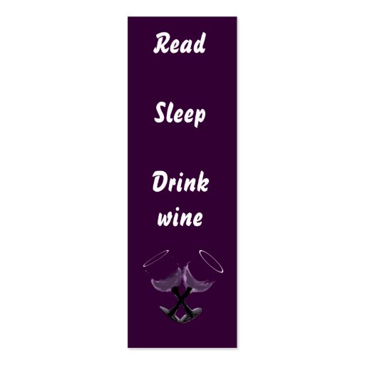 Read Sleep Drink wine~bookmarks Business Card Templates