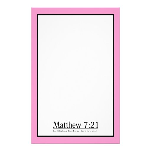 Read the Bible Matthew 7:21 Stationery Paper
