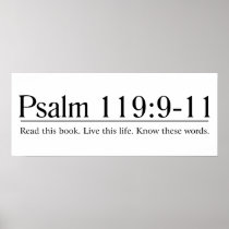 Read the Bible Psalm 119:9-11 Poster