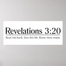 Read the Bible Revelations 3:20 Posters