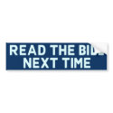 Read The Bill Bumper Sticker bumper stickers