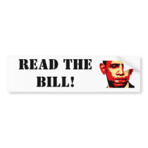 READ THE BILL! bumper sticker