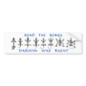 Read The Bones, Darwin Was Right bumper stickers by xcav8or Read The Bones, Darwin Was Right bumper stickers