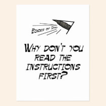 Read the instructions postcards