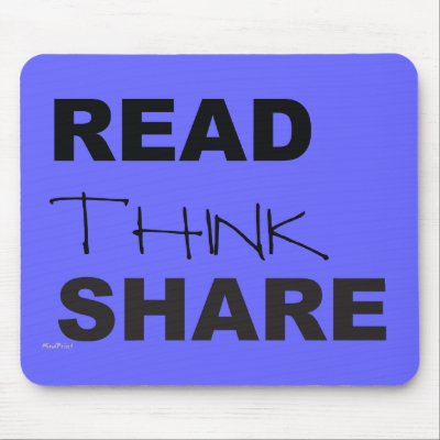 Read Think Share Mousepad by mindprint9