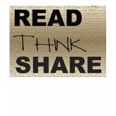 Read Think Share T-shirt by mindprint9