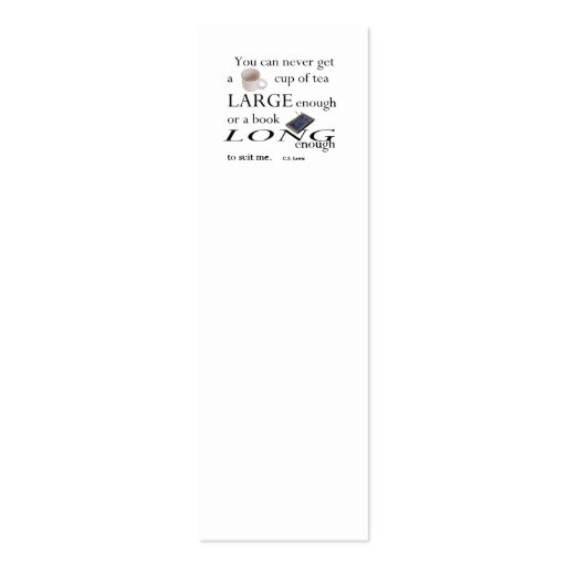 Reader's C.S.Lewis Quote Bookmark to Customize Business Card Templates (back side)