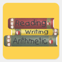 Reading and Writing and Arithmetic Square Stickers