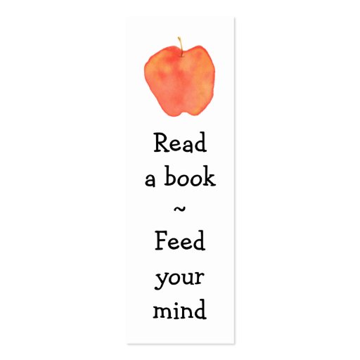 Reading Apple Mini Bookmark - Business Card